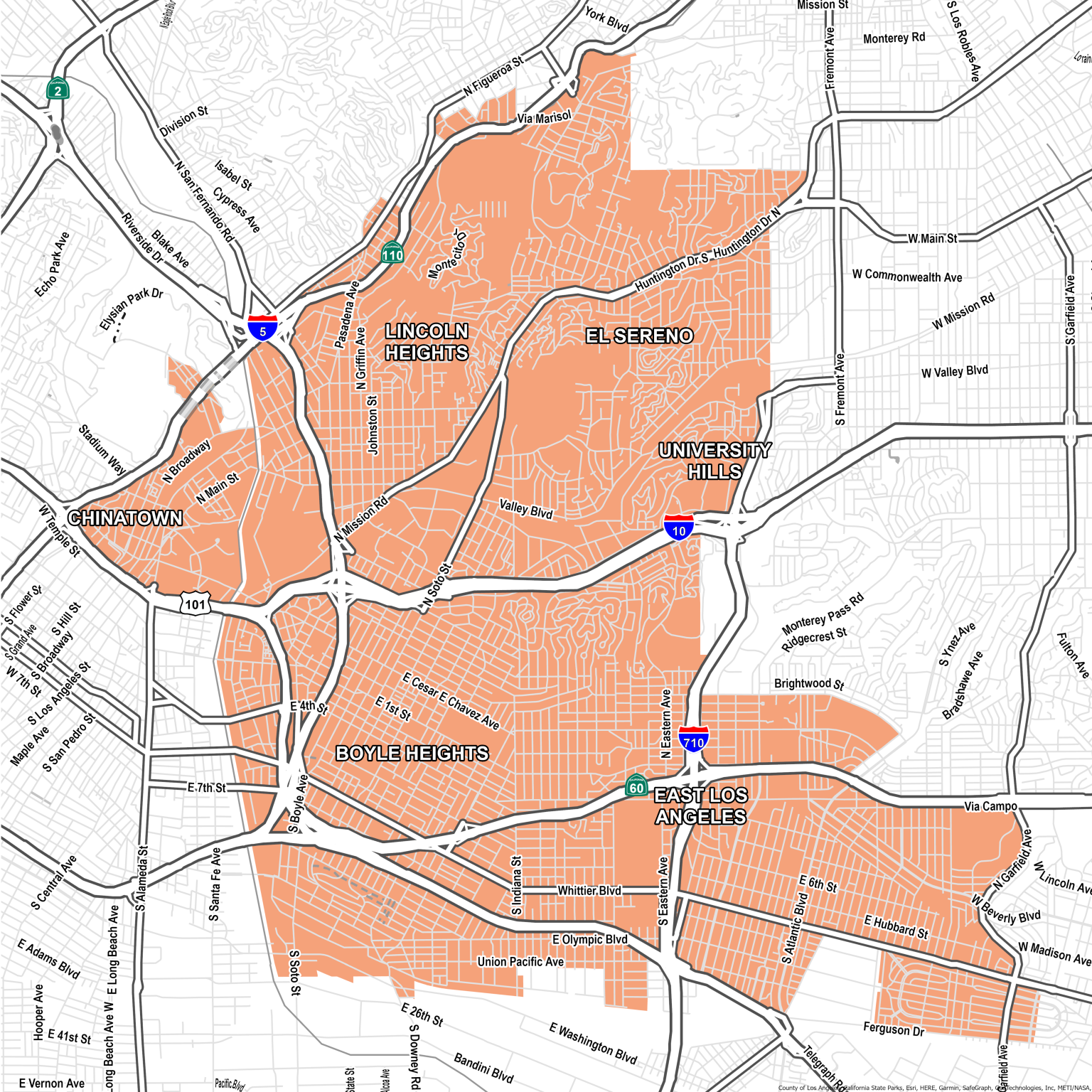 Map of East LA Boyle HeightsLink to interactive map:https://www.deletethedivide.org/east-la-boyle-heights-project-area/