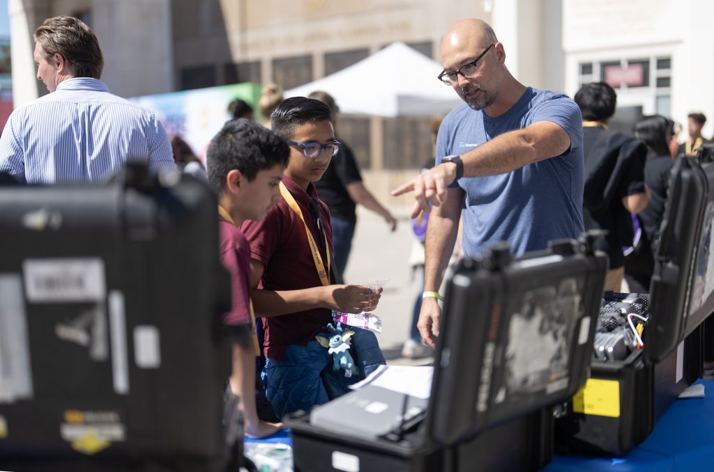 Los Angeles County hosted the 2nd Annual Tech Empowerment Day on Wednesday, October 4, 2023, at the Los Angeles Memorial Coliseum. More than 100 schools from across the County, with 6,000 middle and high school students, participated in this dynamic one-day high-technology Expo, connecting them to educational experiences related to science, technology, engineering, and math. (Mayra B. Vasquez/ Los Angeles County)
