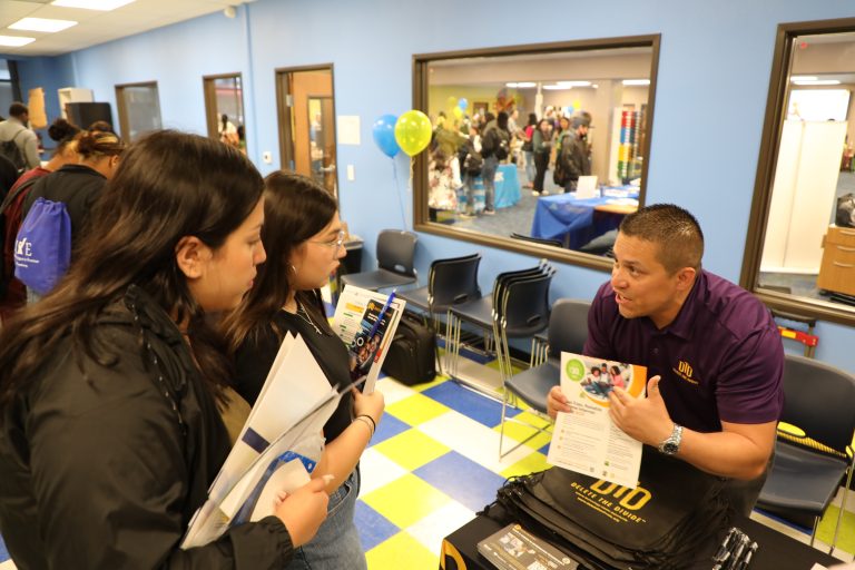 Intern explaining the handout