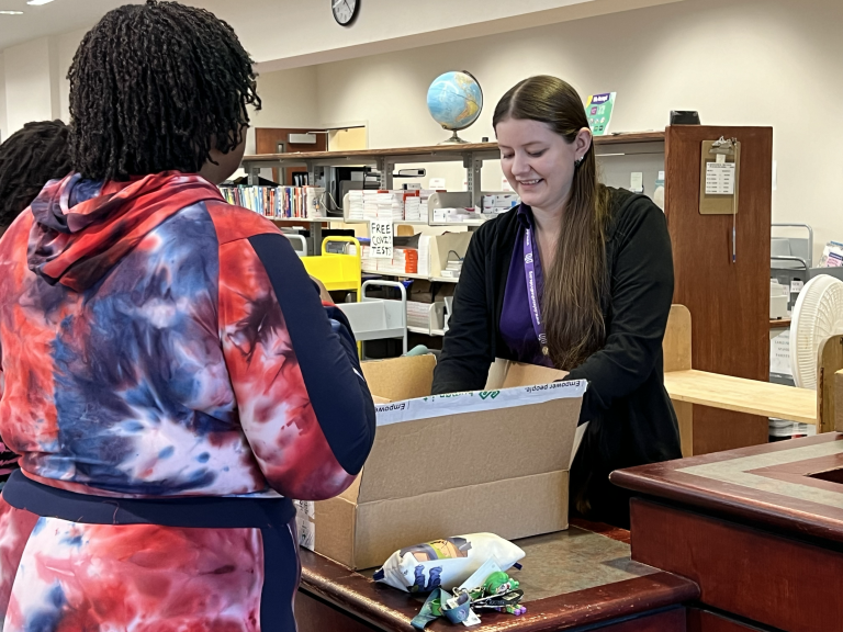 intern opening up box