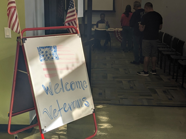 Welcome Veterans sign