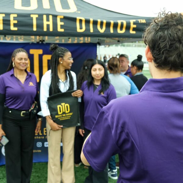 DTD intern taking picture of interns and students