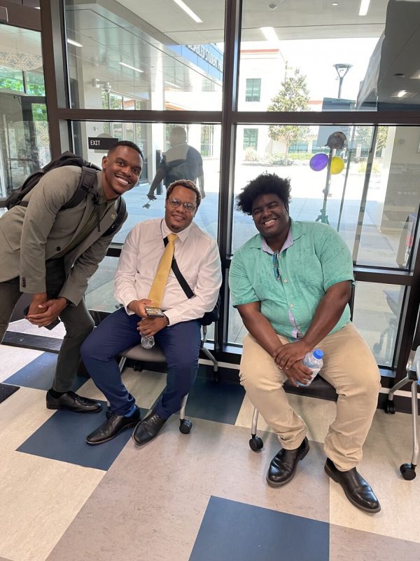 three interns at recruitment fair