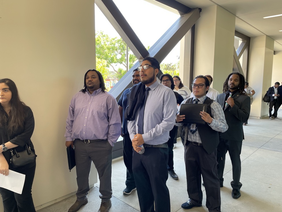 interns at recruitment fair