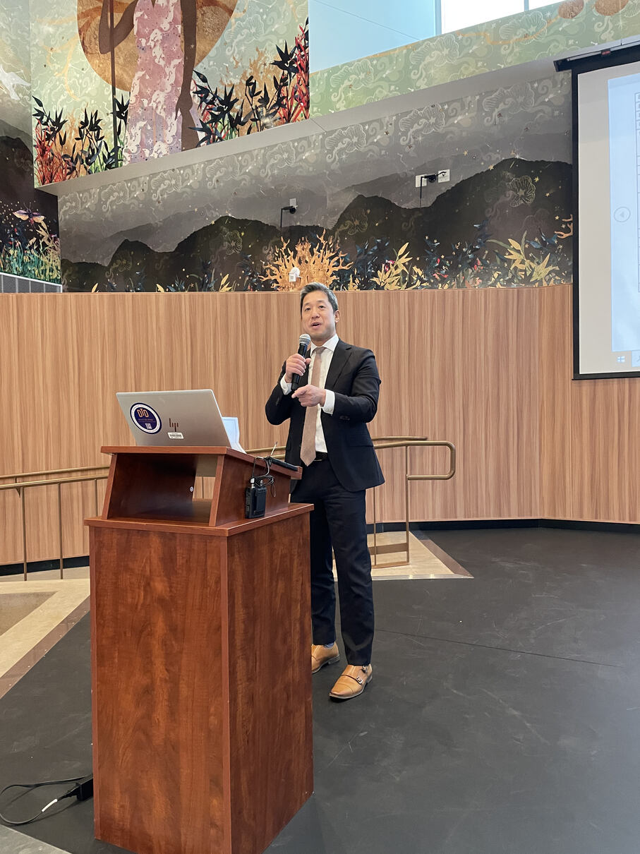 michael owh giving speech at interns cohort certification