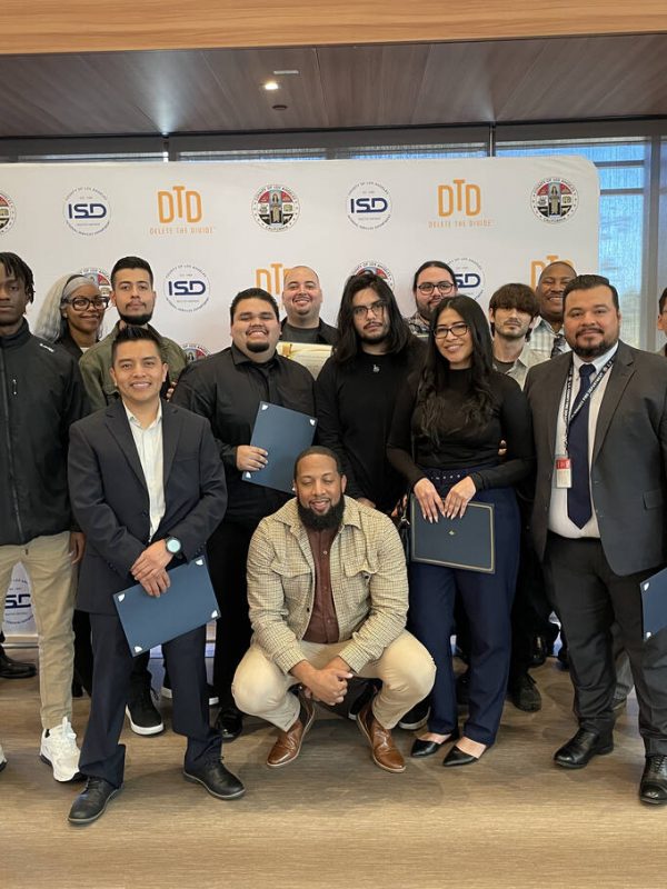 a group photo with DTD interns and county supervisors
